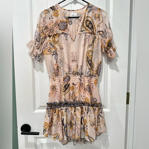 Misa Los Angeles Avanti Mini Dress in Pink Paisley Prints - Picture 1 of 15